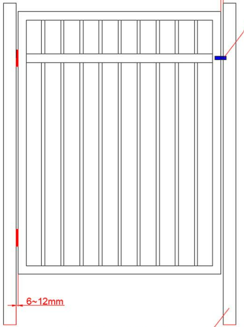 Single WINDOW TOP SOLID Swing Pedestrian Gate