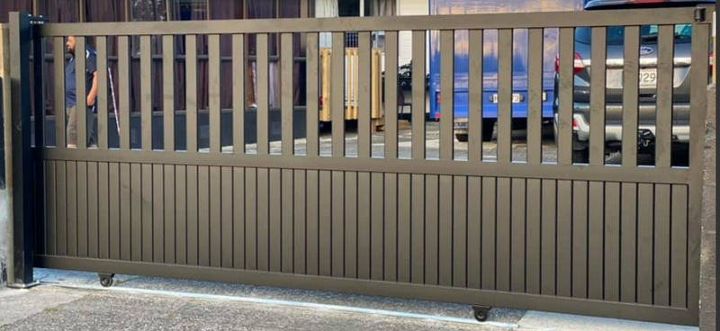 Single HALF SOLID Sliding Panel Gate