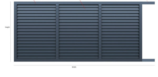Single FULL SOLID Sliding Louver Gate