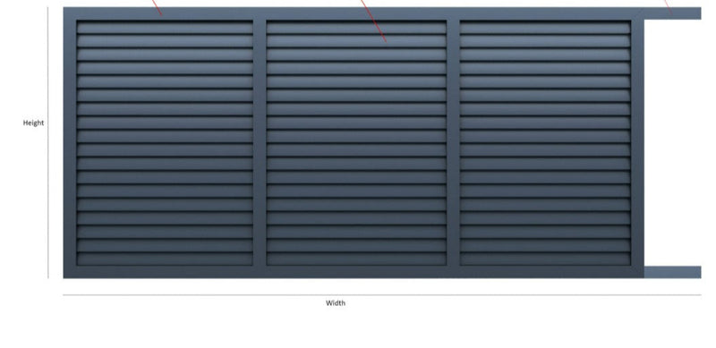 Single FULL SOLID Sliding Louver Gate